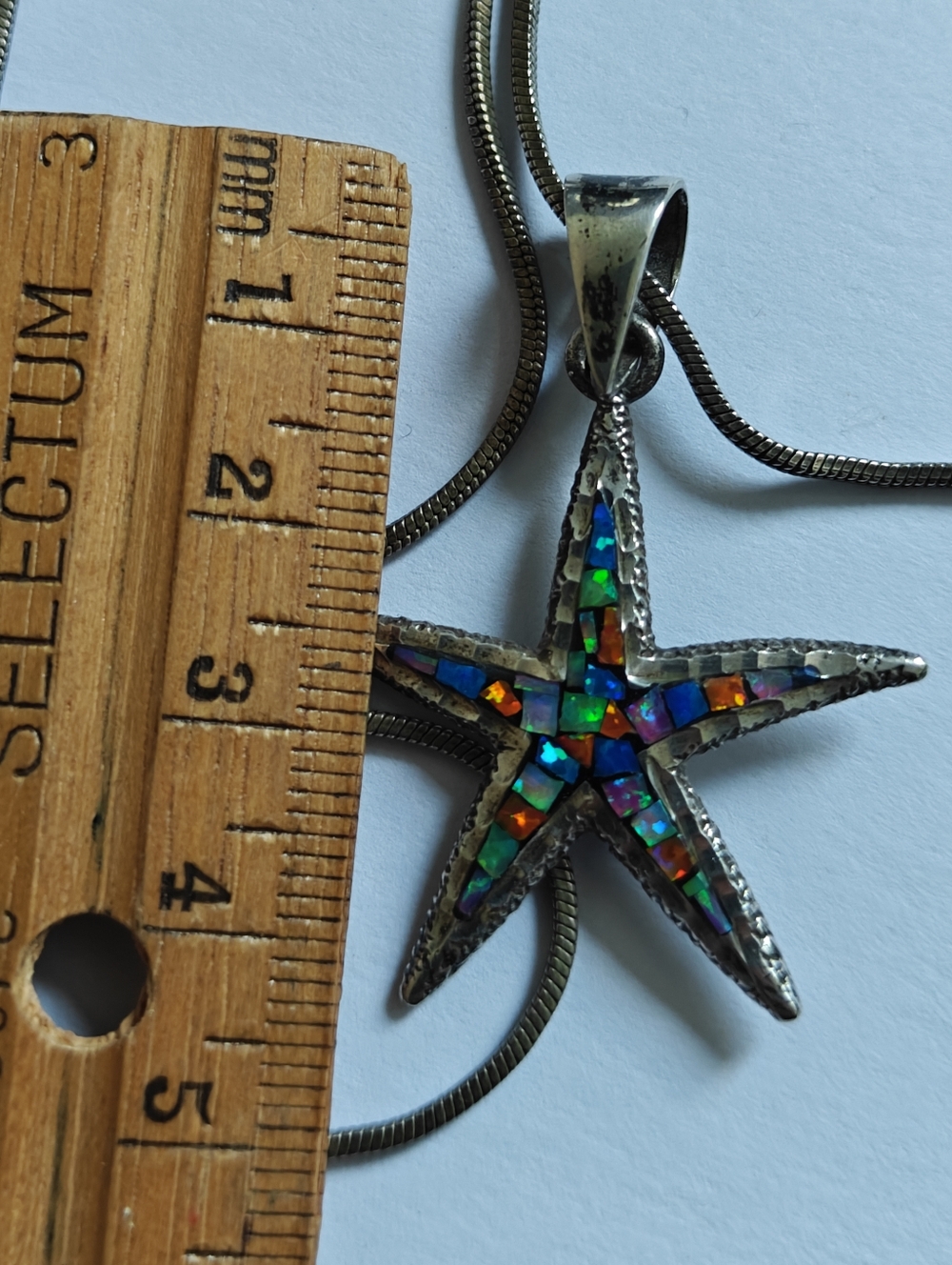 Vintage Cardenas Taxco Starfish Pendant Silver 950 Snake Chain Necklace - Picture 14 of 16